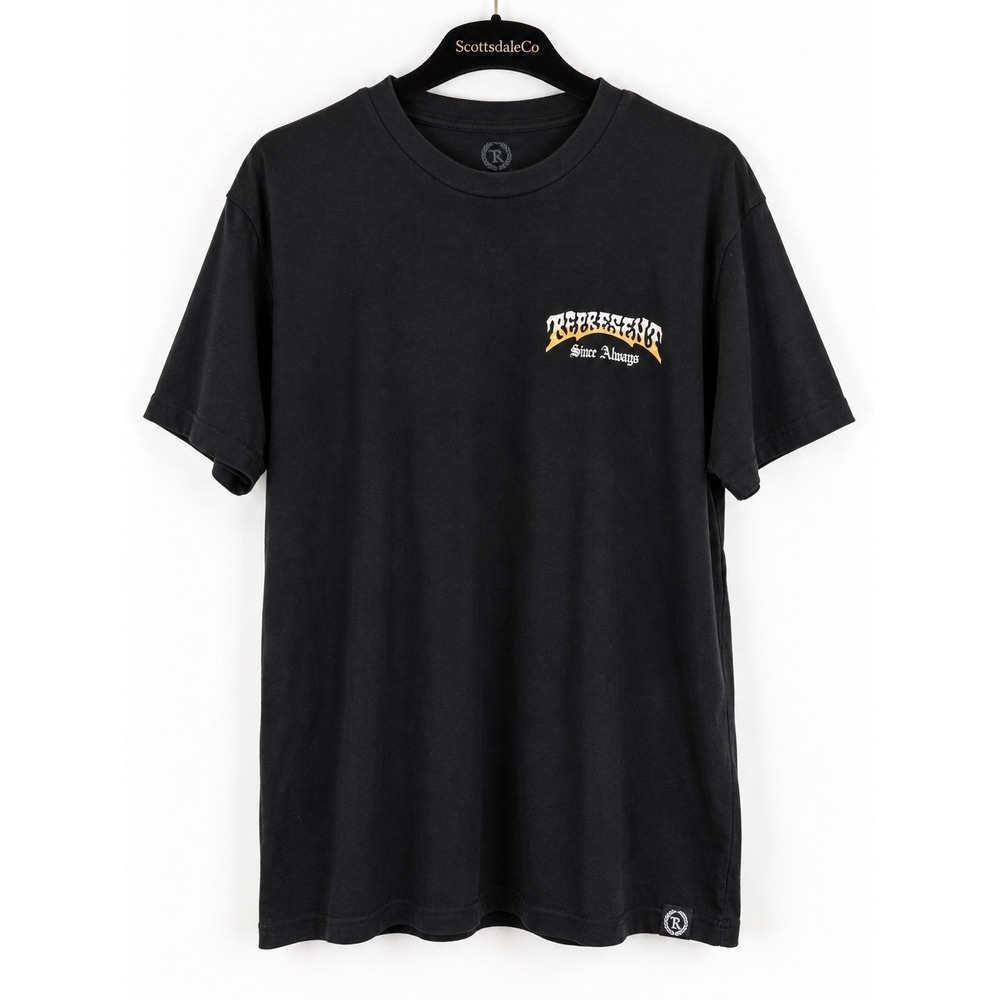 Black Surf Graphic T-Shirt Mens L Represent Ltd Van Palm Tree Beach Streetwear